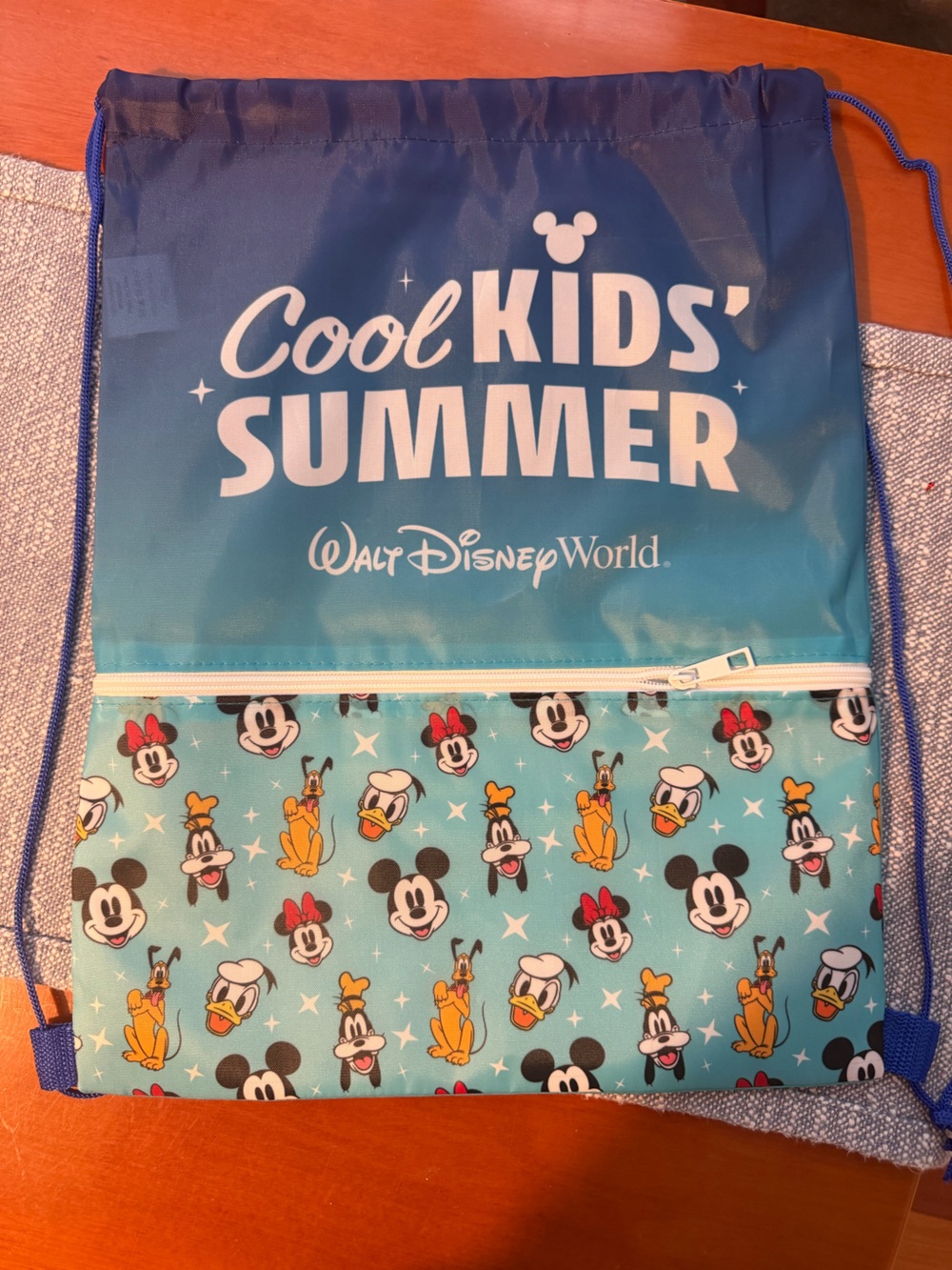 4 Drawstring bags Walt Disney World "Cool Kids Summer" bag with mickey and more